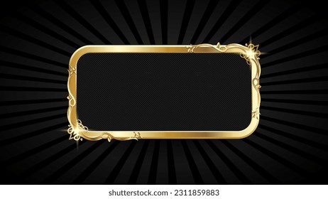 Banner abstracto vacío con elemento dorado