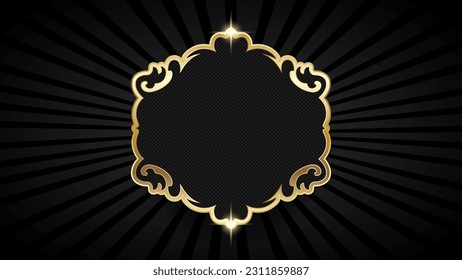 Empty abstract banner with golden element