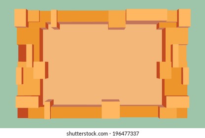 Empty abstract frame on light green background. Vector illustration