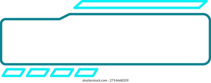 Quadro de exibição de dados futuristas abstratos vazios para design de jogos ou web, gráfico vetorial moderno.
