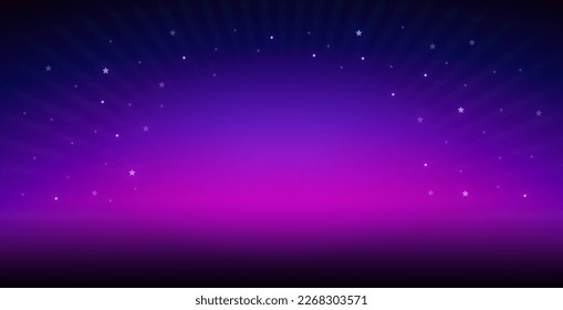 Empty Abstract Purple Background with Stars. Vector clip art for your night party project design.