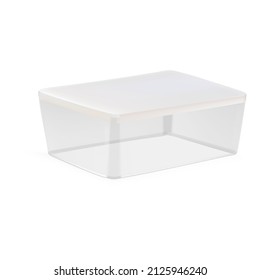 Empty acrylic packaging mock up, realistic vector food container.