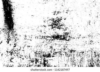 Empty aging design element. Distress urban used texture. Grunge rough dirty background. Brushed black paint cover. Overlay aged grainy messy template. Renovate wall scratched backdrop. EPS10 vector.