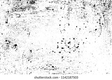Empty aging design element. Distress urban used texture. Grunge rough dirty background. Brushed black paint cover. Overlay aged grainy messy template. Renovate wall scratched backdrop. EPS10 vector.