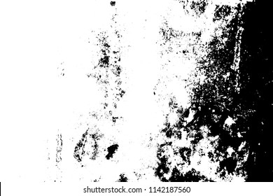 Empty aging design element. Distress urban used texture. Grunge rough dirty background. Brushed black paint cover. Overlay aged grainy messy template. Renovate wall scratched backdrop. EPS10 vector.