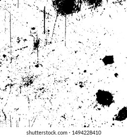 Empty aging design element. Distress urban used texture. Grunge rough dirty background. Brushed black paint cover. Overlay aged grainy messy template. Renovate wall scratched backdrop. EPS10 vector.
