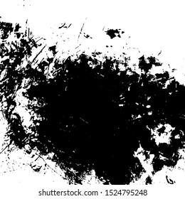 Empty aging design element. Distress urban used texture. Grunge rough dirty background. Brushed black paint cover. Overlay aged grainy messy template. Renovate wall scratched backdrop. EPS10 vector.