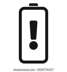 Leere Alkalibatterie-Symbol einfache Vektorgrafik. Ladevorgang. Volt-Anzeige