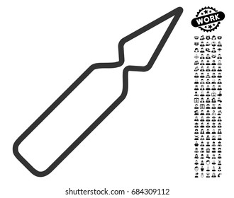 Empty Ampoule icon with black bonus job icon set. Empty Ampoule vector illustration style is a flat gray iconic element for web design, app user interfaces.