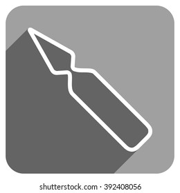Empty Ampoule long shadow vector icon. Style is a flat empty ampoule iconic symbol on a gray square background.