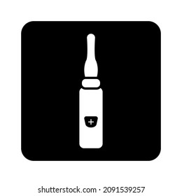 Empty ampoule vector icon on a white background. An isolated flat icon illustration of empty ampoule.
