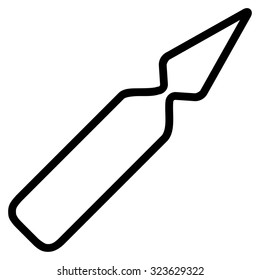 Empty Ampoule vector icon. Style is flat symbol, black color, rounded angles, white background.