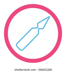 Empty Ampoule vector icon. Style is bicolor flat rounded symbol, pink and blue colors, rounded angles, white background.
