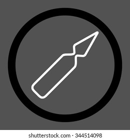 Empty Ampoule vector icon. Style is bicolor flat rounded symbol, black and white colors, rounded angles, gray background.