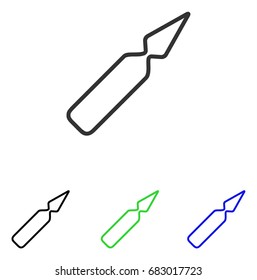 Empty Ampoule vector pictograph. Illustration style is a flat iconic colored symbol with different color versions.
