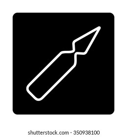 Empty Ampule vector icon. Style is flat rounded square button, white and black colors, white background.