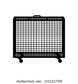 Empty Animal Cage Silhouette Vector