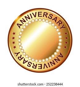 Empty anniversary golden label. 