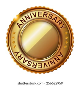 Empty anniversary golden label. 