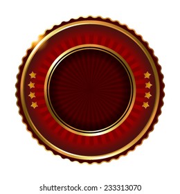 Empty anniversary golden label. Vector illustration.