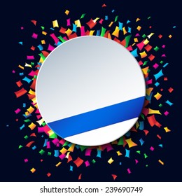 Empty Anniversary Happy Birthday background or card with colorful confetti.
