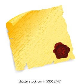Empty antique blank with wax seal and arms.