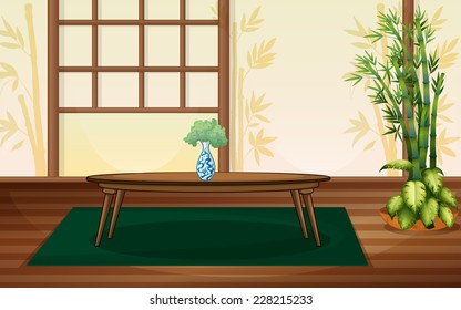 Empty asian living room