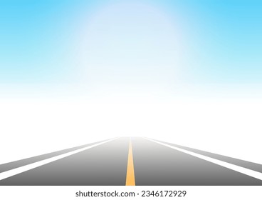 Carretera asfaltada o autopista vacía. Ilustración vectorial.