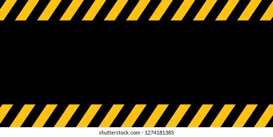 Empty, attention please background Caution Stop halt allowed area Back, yellow tape signs Admittance progress security warning zone sign. Safety vector icon. Beware cross, police, do not enter website