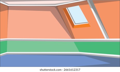 Vetor Horizontal Vazio De Quarto Sótão