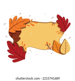 Empty autumn lettering with fall leaves Vector