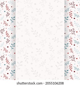 Empty background with branches of mistletoe. Christmas concept. Vector