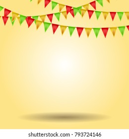 Empty background with carnival flags. Vector illustration