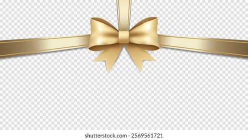 Empty background with gold bow and ribbons. Elegant template for gift voucher, card, coupon, certificate. Place for text. 