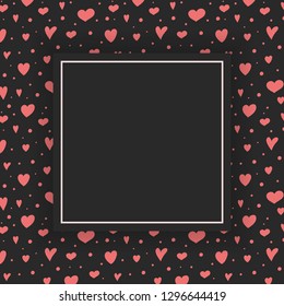 Empty background with hand drawn hearts - Valentine's Day, Mother's Day and Women's Day concept. Vector