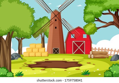 Empty background nature farm scenery illustration