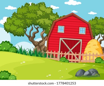 Empty background nature farm scenery illustration