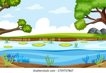 Empty background nature park scenery illustration