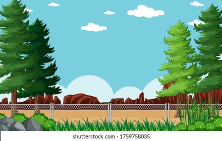 Empty background nature park scenery illustration