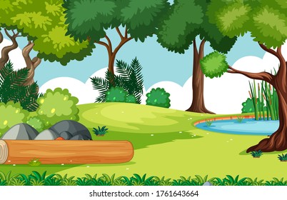 Empty background nature park scenery illustration