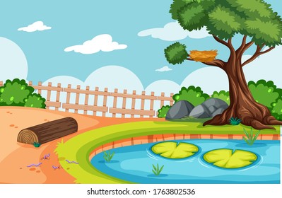 Empty background nature park scenery illustration