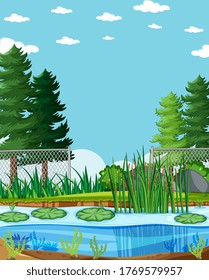 Ilustración del paisaje natural de fondo vacío