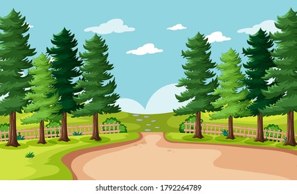 Empty background nature park scenery illustration