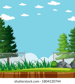 Empty background nature park scenery illustration