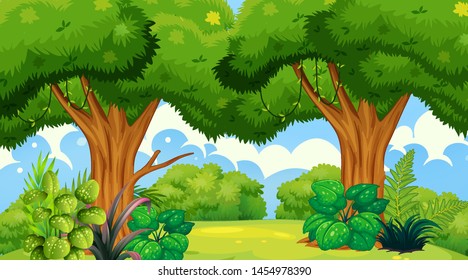 Ilustração vazia de cenário de natureza de fundo