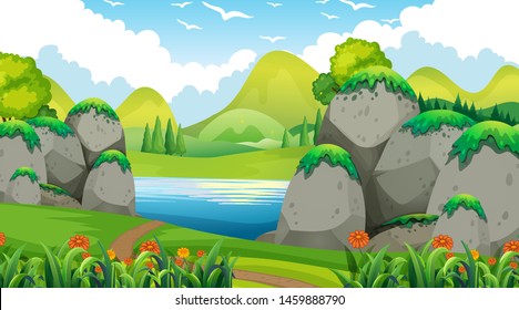 Empty background nature scenery illustration