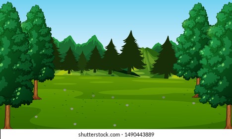 Empty Background Nature Scenery Illustration Stock Vector (Royalty Free ...