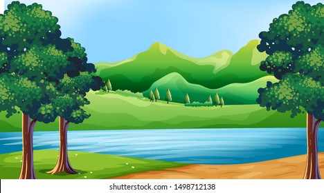 Empty background nature scenery illustration