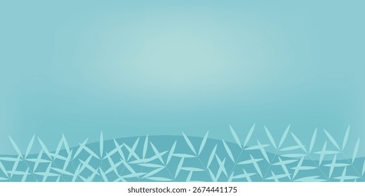 Empty background with palm leaves.