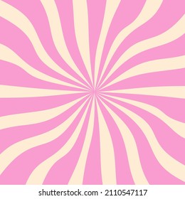 Empty background with a swirling funnel of beige and pink stripes. Patern with pink color. Place for text.